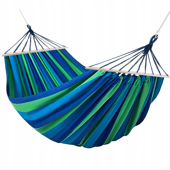 Dvivietis Sodo Hamakas 260x160cm - Mėlynas / Žalias