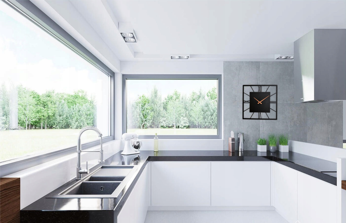 Sieninis Laikrodis Janus Black
