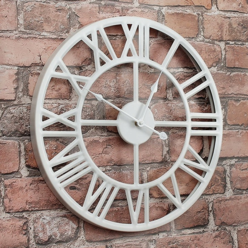 Sieninis Laikrodis Loft White