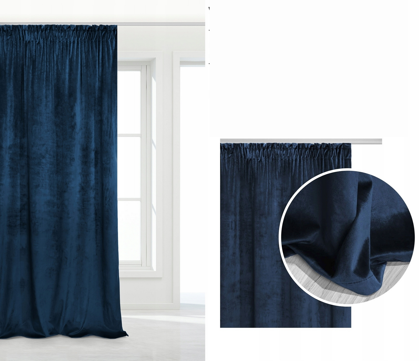 Mėlynos Velvet Užuolaidos