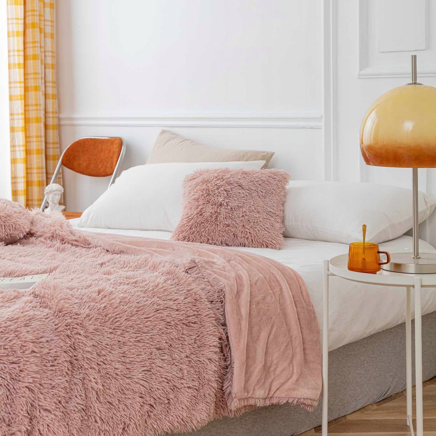 Prabangus Kailinis Pledas Yeti Pink