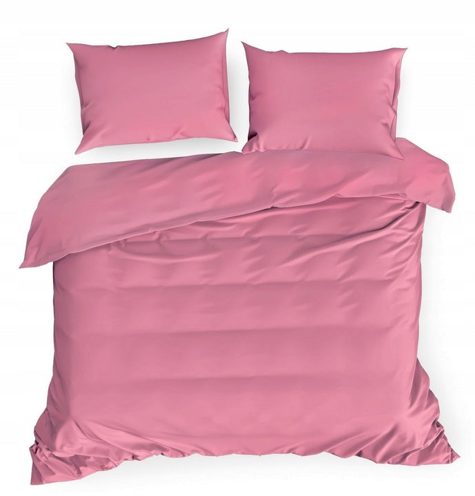 Premium Kokybės Satininis Patalynės Komplektas Pink