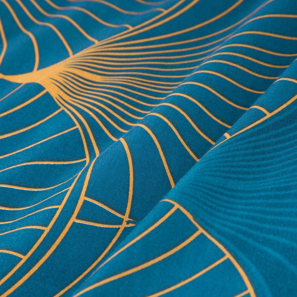 Ribotos Kolekcijos Satininis Patalynės Komplektas Lotus Blue