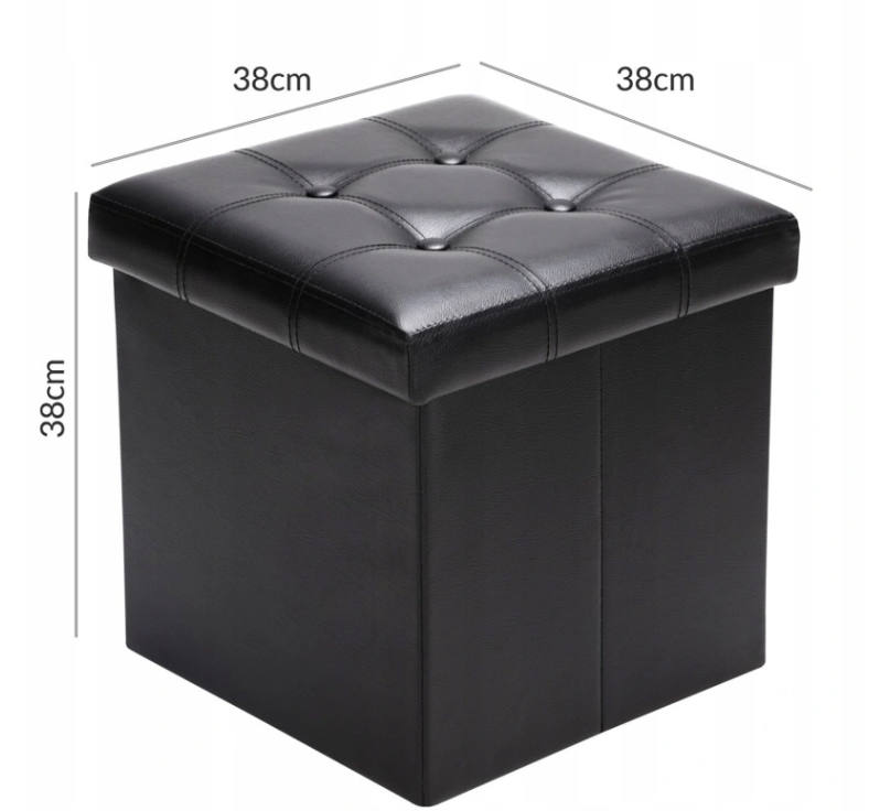 Sulankstomas Pufas Art Black