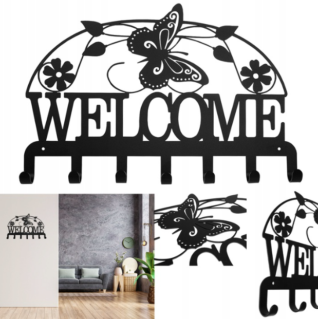 Sieninė Kabykla Rūbams Ir Raktams Welcome